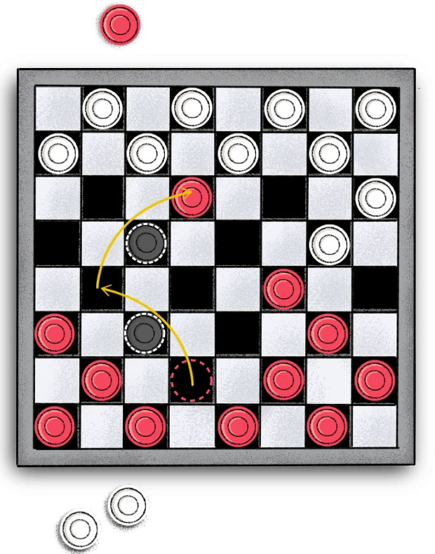 Checkers double jump